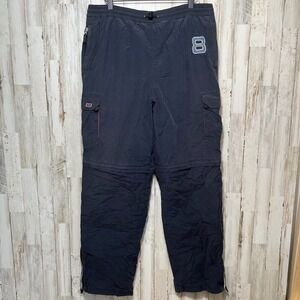 VTG Y2k Route 66 Navy Blue‎ Cargo Convertible Pants Baggy Drill Mens Medium